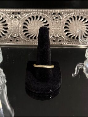 Thin Pavé Band Ring in Yellow Gold